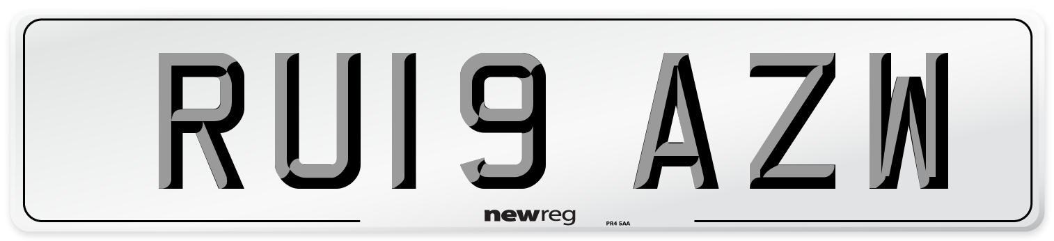 RU19 AZW Number Plate from New Reg
